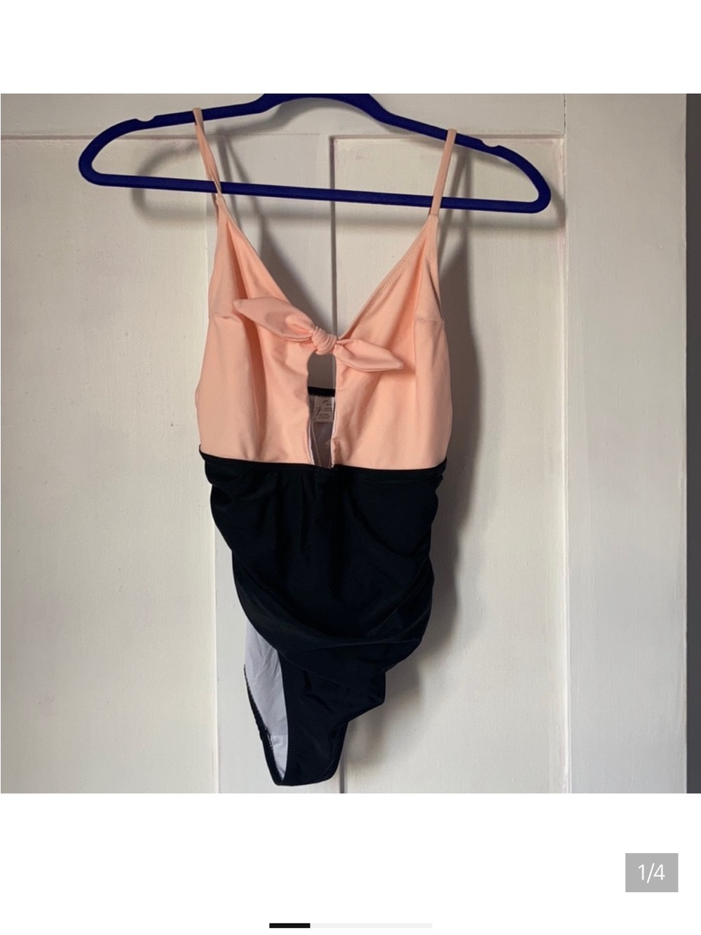 Cupshe Peach and Black Bandeau Bikini Top